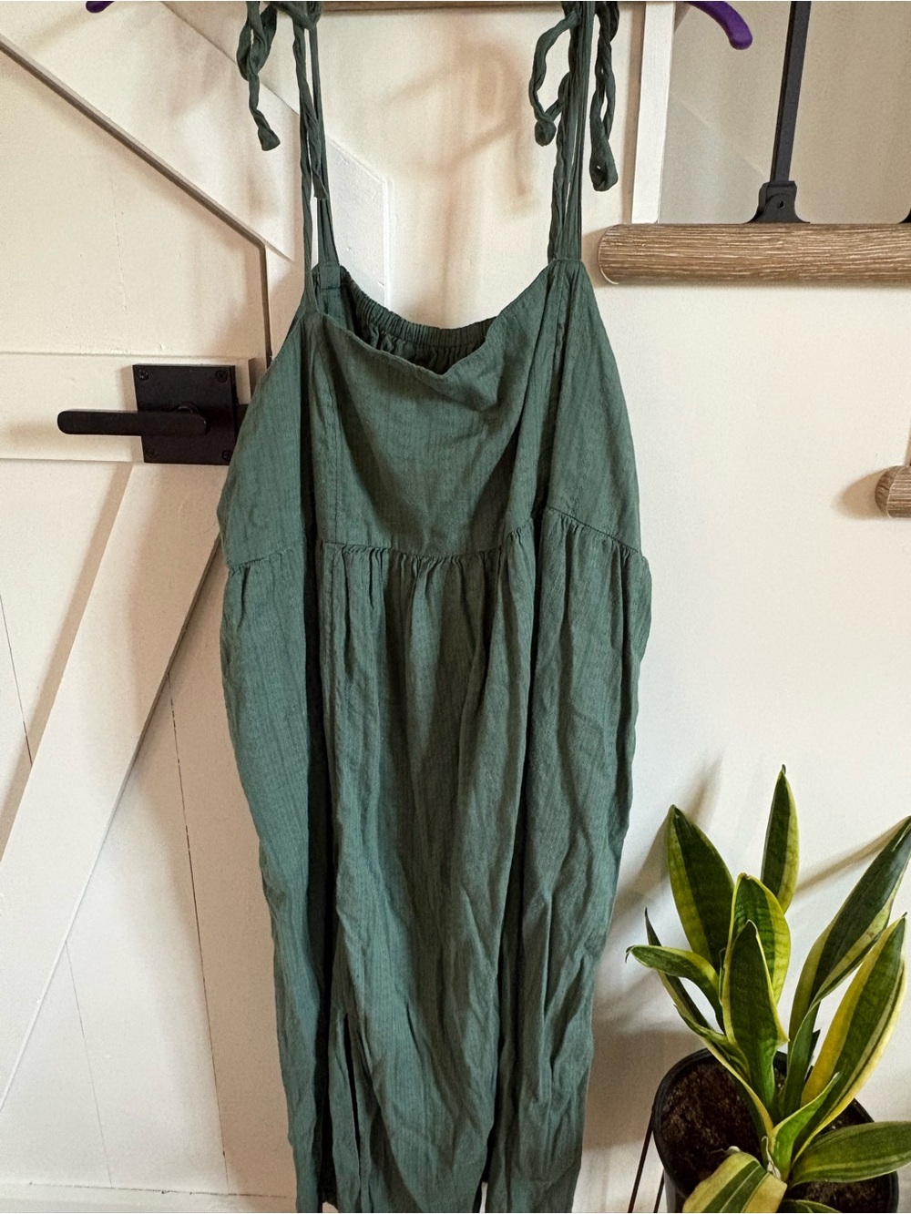 Old Navy Dark Olive Smocked Dress
